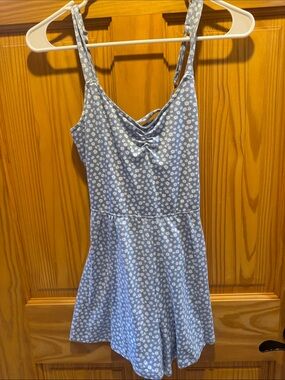 Hollister Light Blue Daisy Print Spaghetti Strap Dress